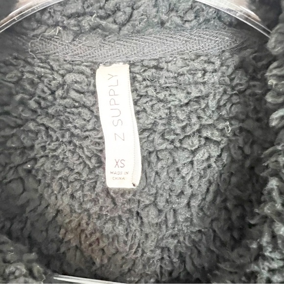 Z SUPPLY BLACK FLEECE COLLAR LONG SLEEVE KNIT MOTO JACKET WOMENS SZ XS - Picture 4 of 4